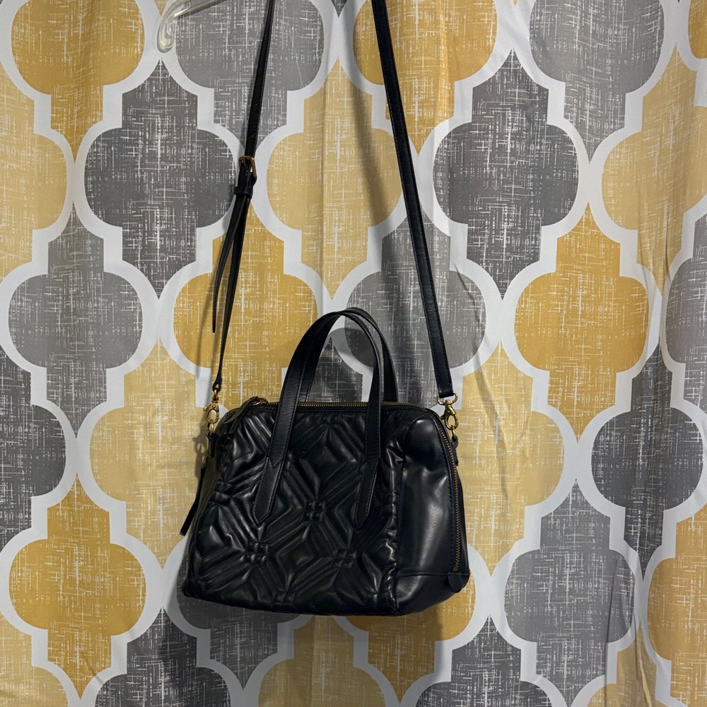 Fossil Black Quilted Crossbody Bag